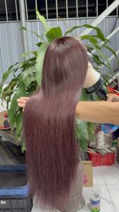 Peluca de Cabello Humano Liso Rojo Rosado al por Mayor, Cabello Virgen Vietnamita - Product Image 3
