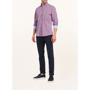 Chemises décontractées élégantes pour hommes à manches longues, best-seller, 100 % coton, à carreaux, coupe ajustée, style bavarois - Product Image 3