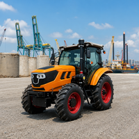 Tracteur agricole 4x4 de 80 CV avec cabine climatisée, système hydraulique robuste, capacité de levage élevée pour l'agriculture professionnelle