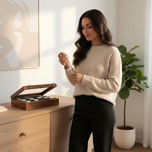 Organisateur de bijoux en bois de luxe très demandé avec miroir et serrure, boîte élégante pour montres, disponible à la vente - Product Image 2