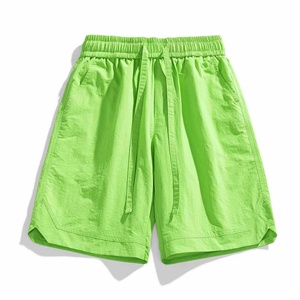 Summer Men's Retro Casual Hip Hop Style 100% Cotton Breathable Anti-UV Drawstring Closure Loose Sports Shorts for Teenagers - Product Image 3