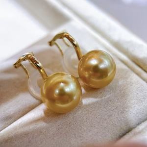 Pendientes de Perlas de Oro Natural de 9-10 mm, Brillo de Aceite Impecable, Brillo de Espejo Intenso, Chapado en Oro de 18K, 925, Círculo Pequeño de Precisión, Verde - Product Image 1