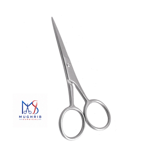 Ciseaux à moustache ergonomiques avec anneaux, en acier inoxydable mat durable, lame droite de 10,5 cm, outil de manucure personnalisé pour adulte - Product Image 1