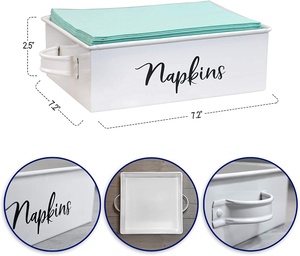 Servilletero de estilo moderno, servilletero de acero inoxidable con estampado personalizado para cocina, hogar, boda, cajas de pañuelos de papel blanco y negro - Product Image 2