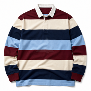 เสื้อรักบี้แขนยาวพรีเมียม ผลิตเสื้อรักบี้ทีมตามสั่ง ผู้ผลิต OEM พิมพ์ลายด้วยความร้อน ปักลาย ระบายอากาศได้ดี มีกระเป๋า - Product Image 1