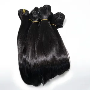 Cheveux humains vierges longs et raides, noir naturel, trame Remy, double épaisseur, densité 100%, cheveux en vrac, taille personnalisable - Product Image 6