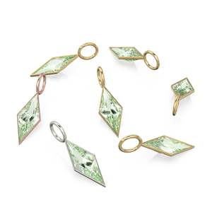 Pendentif en or jaune massif 18 carats avec améthyste verte en forme de cerf-volant / Pierre de naissance de février / Prasiolite naturelle - Product Image 3