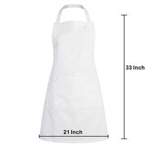 Delantal de Algodón Blanco Tejido de 33x21 Pulgadas, Uniforme Unisex para Camareros de Restaurante y Bar - Product Image 1