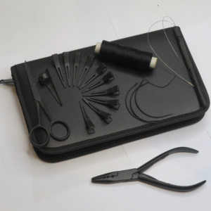 Professional Stainless Steel Hair Extension Tools <b>Kit</b> Micro <b>Bead</b> Crimping Plier Hair Cutting Scissors Curved Needles Pulling - Product Image 4