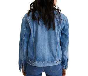 Manufacturer Custom Design Long Sleeve Elastic Waist Women <b>Denim</b> Jacket Soft <b>Material</b> Comfortable Daily Wear Women <b>Denim</b> jacket - Product Image 6