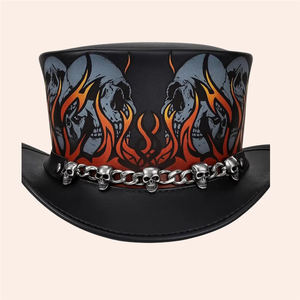 หมวกทรงสูงหนังแท้ทำมือ สีดำ สไตล์สตีมพังก์คาวบอย หมวกหนังสั่งทำพิเศษ ทันสมัย ทนทาน งานฝีมือสุดคลาสสิก - Product Image 5