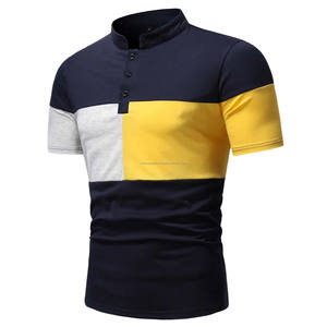 เสื้อโปโลแขนสั้นสำหรับผู้ชายเสื้อคอตตอนสีพื้นผ้าถักอัดแน่นเป็นมิตรกับสิ่งแวดล้อมฤดูร้อน - Product Image 1