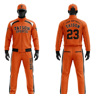 Ensemble de survêtement de softball en polaire polyester premium 320 GSM, vert fluo avec panneaux noirs, logo personnalisé par transfert thermique - Product Image 3