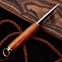 Couteau de chasse et de survie artisanal personnalisé, petit couteau utilitaire pour le bushcraft, le camping, le travail du bois, couteau de poche droit en carbone pour l'extérieur et l'EDC