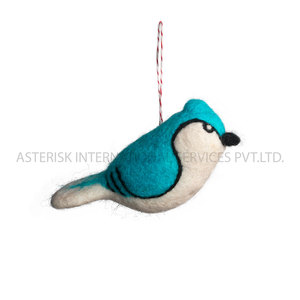 ของตกแต่งคริสต์มาสรูปนกขนาดเล็กทำจากผ้าสักหลาดนุ่ม สีฟ้าขาว สำหรับคนรักนก ตกแต่งบ้าน โรงแรม ห้องเด็ก ของขวัญสำหรับเด็กชายและเด็กหญิง - Product Image 2