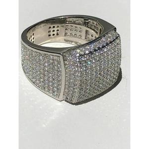 Mens <b>Iced</b> Moissanite Pinky <b>Ring</b> Hip Hop <b>Ring</b> 925 Sterling Silver Hip Hop Style Bling Jewelry Luxury Design Premium Quality - Product Image 1