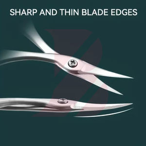 Ciseaux à cuticules en acier inoxydable, haute précision, lame incurvée à pointe fine, ciseaux de manucure pour soins professionnels des ongles - Product Image 6