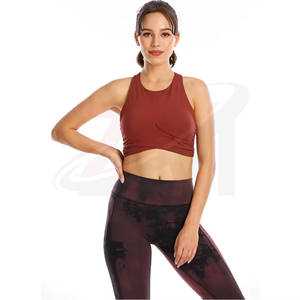 เสื้อผ้าลำลอง ชุดออกกำลังกายสำหรับผู้หญิง สปอร์ตบราสำหรับผู้ใหญ่ ระดับการซัพพอร์ตปานกลาง ผลิตจากผ้าสแปนเด็กซ์และไนลอน สปอร์ตบราสำหรับผู้หญิง แบบสั่งทำ - Product Image 2
