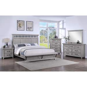 Contemporary 1pc Dresser with <b>Light</b> Gray Finish <b>Wooden</b> Bedroom Furniture with Metal <b>Pulls</b> - Product Image 5