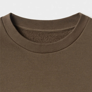 Customized Full Sleeves French Fabric Crew Neck Sweatshirts Solid Pattern Winter Street Wear Embossed Logo Printing Plain Dyed - Product Image 3