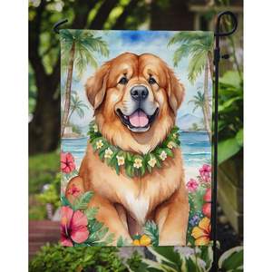 Drapeau de jardin tibétain multicolore Mastiff Luau Boîte aux lettres Drapeau décoratif de cour Bannière pour patio Oeuvre d'art pour petits parterres de fleurs de jardin - Product Image 3