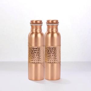Antique <b>Copper</b> Water <b>Bottle</b> Ribbed Design Eco Friendly 100% <b>Copper</b> <b>Bottle</b> Hot Selling Factory Price Metal <b>Bottle</b> For Drinking - Product Image 4