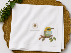 Flamingo embroidered napkin, delivers a stylish and eye-catching <b>table</b> look. - Product Image 1