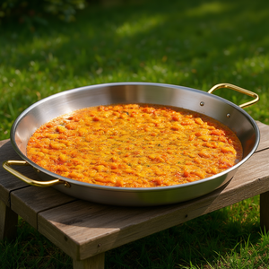 Padella per Paella Valenciana 18 Pollici in Acciaio Inossidabile con Manici per Cucina all'Aperto - Product Image 3