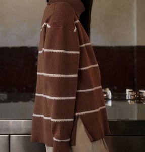 Western O-<b>Neck</b> <b>Turtle</b> <b>neck</b> Fringe Detail Breathable Sweater <b>Women's</b> Cowboy Style Suede Knit Tops Tassel Design Fashion <b>Jumper</b> - Product Image 3