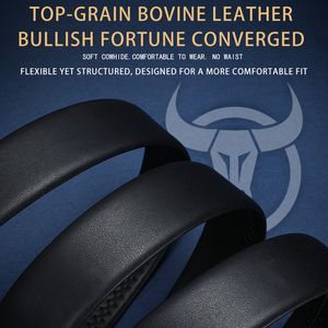Ceinture homme BULLCAPTAIN, cuir de vachette véritable, boucle automatique, design décontracté, sangle en cuir de vachette pour homme. - Product Image 4