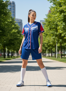 Camiseta de Béisbol y Sóftbol Retro Personalizada, Uniforme Transpirable de Malla, Números y Nombre del Equipo Impresos por Transferencia de Calor, Cuello en V Corto, Secado Rápido - Product Image 4