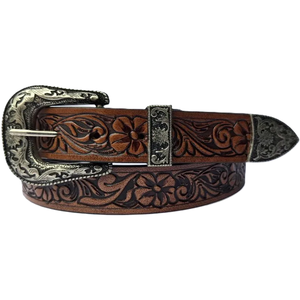 Hot Sale Men's Stylish Western Leather Hand <b>Tooling</b> <b>Belt</b> with Floral Carving available in three vibrant colors designer buckle - Product Image 5