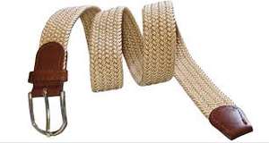 Cinturón de lino elástico informal para mujer, de lino natural grueso, tono neutro, suave, para uso diario, para todas las edades. - Product Image 3