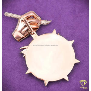 สร้อยคอเพชรหรูหราหรูหราแบบฮิปฮอปจี้รูปโลกเครื่องประดับในเมือง - Product Image 2