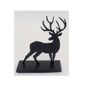 Ornement Cerf Silhouette Argentée Fait Main Écologique avec Corne Décorative et Cordon pour Noël, Inspiré de la Nature - Product Image 4