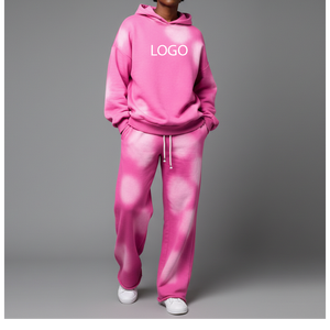 Nouveauté 2025 – Ensembles de survêtements personnalisés délavés effet soleil, coupe décontractée – Vente en gros – Tenues de sport d'hiver tendance pour le streetwear - Product Image 3