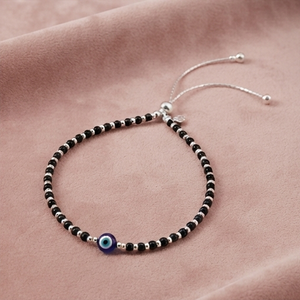 DIVYORO <b>BEADED</b> SILVER PULL TIE <b>ANKLET</b> - Product Image 2