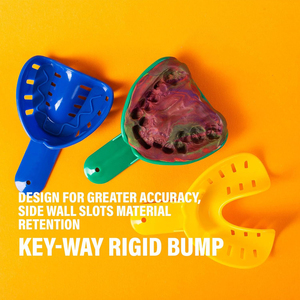Juego Profesional de 12 Bandejas de Impresión Dental de Plástico Autoclavables |   Kit de Porta Dientes Reutilizable Perforado Multicolor - Product Image 3
