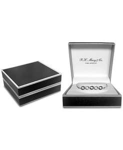 Diamante Negro (1/10 Ct.) T.w.) Y diamante blanco (1/20 Ct.) T.w.) Pulsera Bolo de Eslabones Ovalados en Plata de Ley |   Macy's - Product Image 2