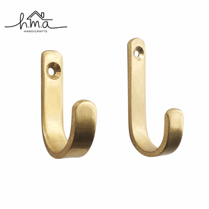 Solid Brass Wall <b>Hook</b> Modern Minimalist Robe <b>Hook</b> Brushed Gold <b>Coat</b> Towel Bag Holder Heavy Duty <b>Decorative</b> Bathroom <b>Hook</b> - Product Image 2