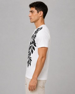 T-shirt personnalisé pour homme en coton premium, respirant, léger, décontracté, pour l'été, à manches courtes, streetwear, avec logo personnalisé - Product Image 3