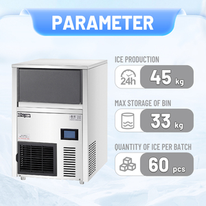 220V nhanh chóng thép không gỉ Ice Cube Máy Điều kiện Mới Home & công nghiệp sử dụng Sản xuất 15kg ngày & 45kg lưu trữ tuyết Ice Block - Product Image 2