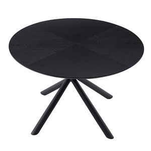 Tavolino da Caffè Rotondo in MDF Nero 53.14, Facile da Montare, Tavolo d'Appoggio/da Tè con Gambe Incrociate e Base in Metallo - Product Image 2