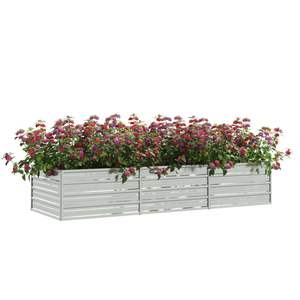Macetas y jardineras grandes de acero galvanizado plateado para jardín - Product Image 3
