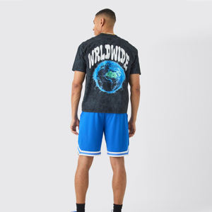 Shorts de basketball sur mesure pour hommes grandes tailles 2026, style hip-hop, sublimation polyester à séchage rapide avec logo brodé - Product Image 3