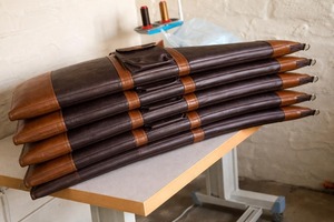 Funda de cuero genuino vintage para armas de campo, a prueba de viento, transpirable, de liberación rápida, duradera, con sistema MOLLE, bolsa de almacenamiento para tiro, Backwoods - Product Image 4