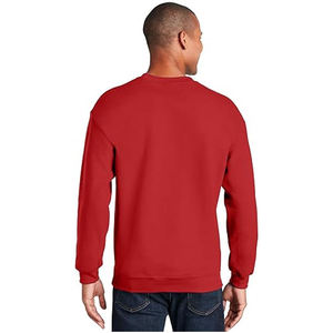 Sweat-shirt en molleton rouge à col rond pour homme, coupe classique, pull décontracté, couleur unie, tricoté, manches longues - Product Image 2