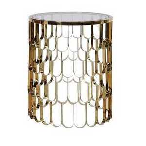 Modern Gold Aluminum <b>Side</b> <b>Table</b> <b>Round</b> Metal Accent <b>Table</b> with Minimalist Tripod Legs for Small Space Living Room Office - Product Image 5
