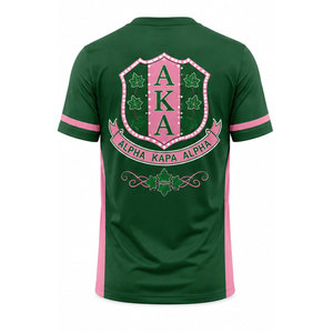 เสื้อยืดสีชมพูสีเขียวแขนสั้นทรงปกติคอกลมพิมพ์ลายลำลองสำหรับผู้ชาย - Product Image 3