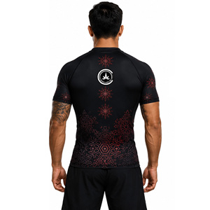 Wholesale Personalized <b>MMA</b> <b>Rash</b> <b>Guard</b> with OEM Service Short Sleeve Quick Dry Polyester/Cotton - Product Image 2